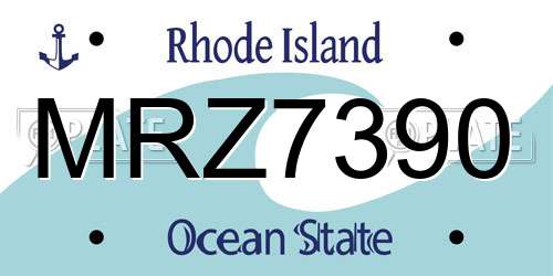 MRZ7390 Rhode Island License Plate