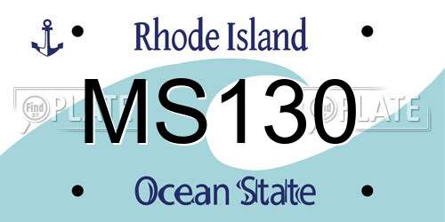 MS130 Rhode Island License Plate