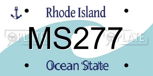 MS277 Rhode Island License Plate