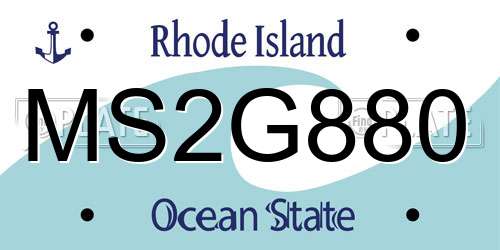 MS2G880 Rhode Island License Plate