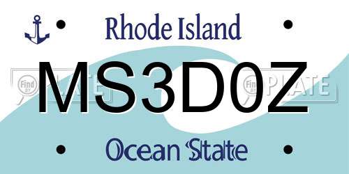 MS3D0Z Rhode Island License Plate