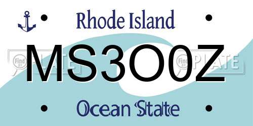 MS3O0Z Rhode Island License Plate