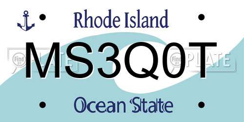 MS3Q0T Rhode Island License Plate