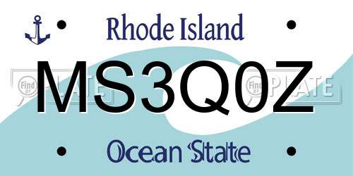 MS3Q0Z Rhode Island License Plate