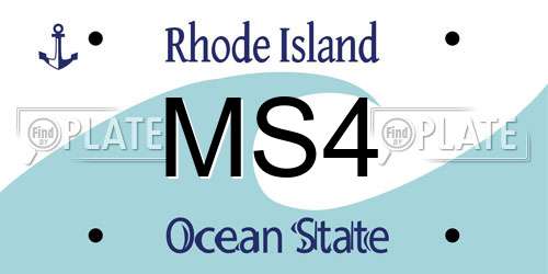 MS4 Rhode Island License Plate