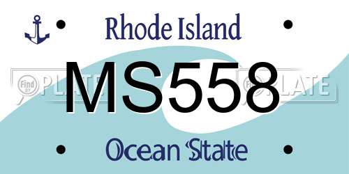 MS558 Rhode Island License Plate