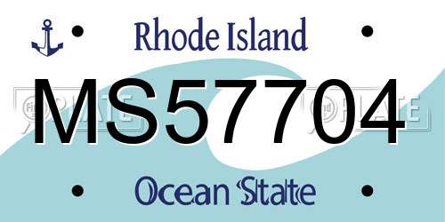 MS57704 Rhode Island License Plate