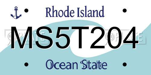 MS5T204 Rhode Island License Plate