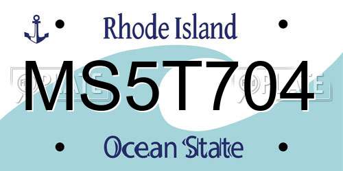 MS5T704 Rhode Island License Plate