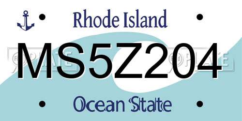 MS5Z204 Rhode Island License Plate