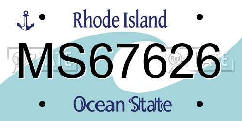 MS67626 Rhode Island License Plate