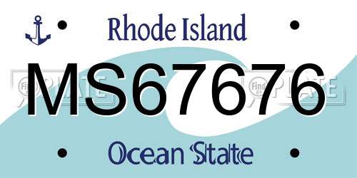 MS67676 Rhode Island License Plate