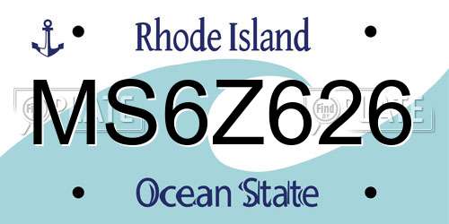 MS6Z626 Rhode Island License Plate