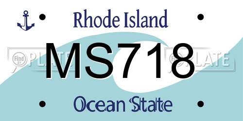 MS718 Rhode Island License Plate