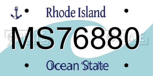MS76880 Rhode Island License Plate