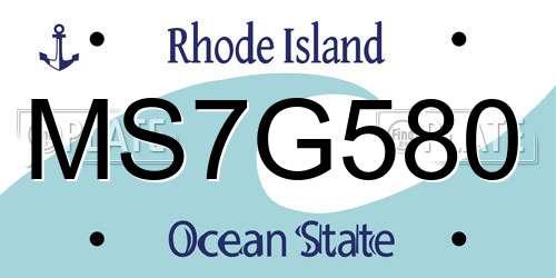 MS7G580 Rhode Island License Plate