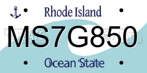 MS7G850 Rhode Island License Plate