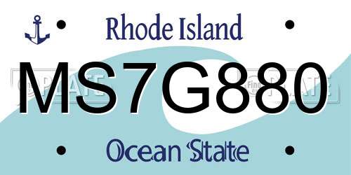 MS7G880 Rhode Island License Plate