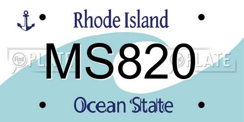 MS820 Rhode Island License Plate