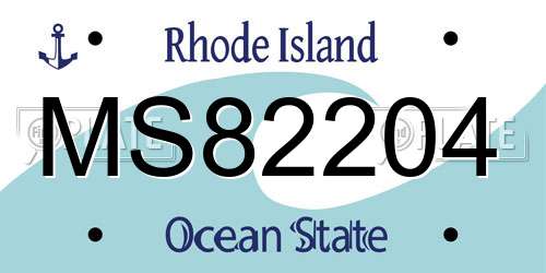 MS82204 Rhode Island License Plate