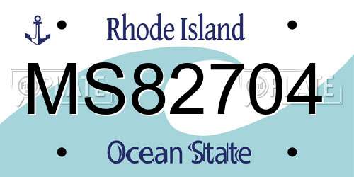 MS82704 Rhode Island License Plate