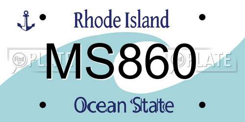 MS860 Rhode Island License Plate