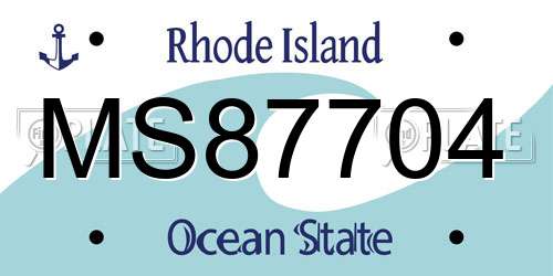MS87704 Rhode Island License Plate