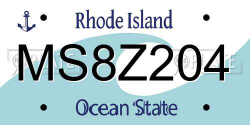 MS8Z204 Rhode Island License Plate