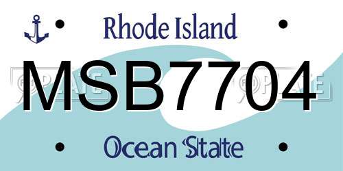 MSB7704 Rhode Island License Plate