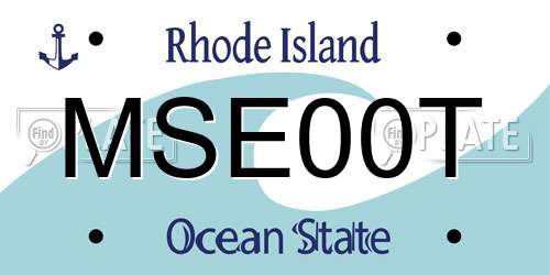 MSE00T Rhode Island License Plate