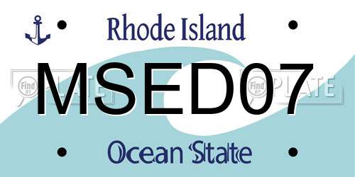 MSED07 Rhode Island License Plate