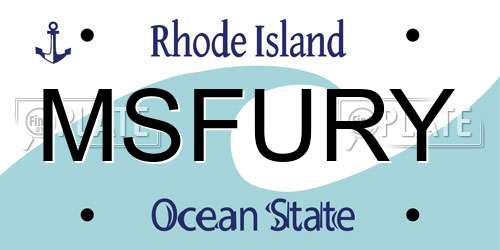 MSFURY Rhode Island License Plate
