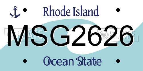 MSG2626 Rhode Island License Plate