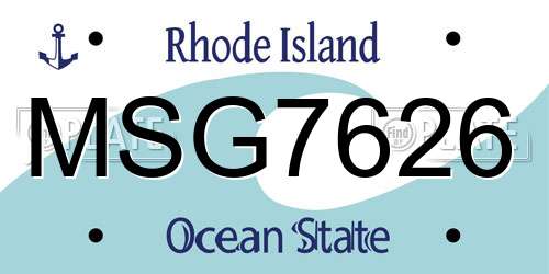 MSG7626 Rhode Island License Plate
