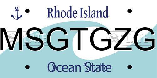 MSGTGZG Rhode Island License Plate