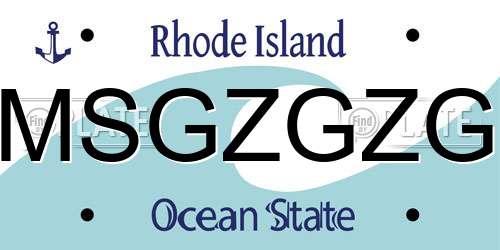 MSGZGZG Rhode Island License Plate