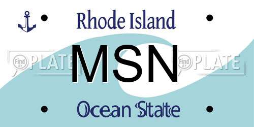 MSN Rhode Island License Plate