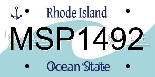 MSP1492 Rhode Island License Plate