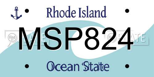 MSP824 Rhode Island License Plate