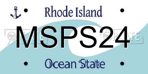 MSPS24 Rhode Island License Plate