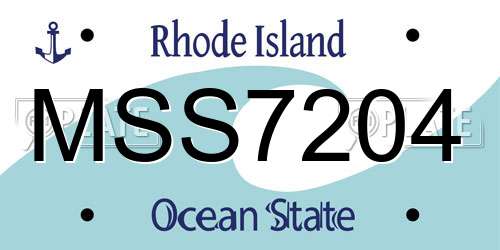 MSS7204 Rhode Island License Plate