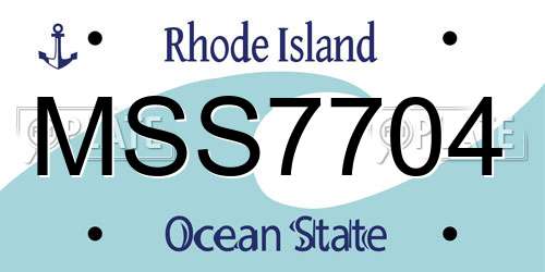 MSS7704 Rhode Island License Plate