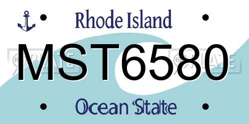 MST6580 Rhode Island License Plate