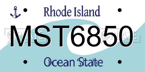 MST6850 Rhode Island License Plate
