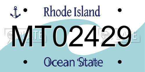MT02429 Rhode Island License Plate