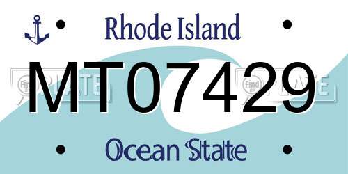 MT07429 Rhode Island License Plate