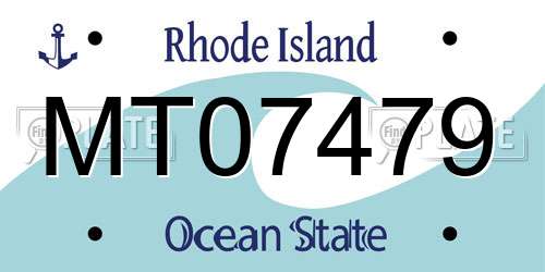 MT07479 Rhode Island License Plate
