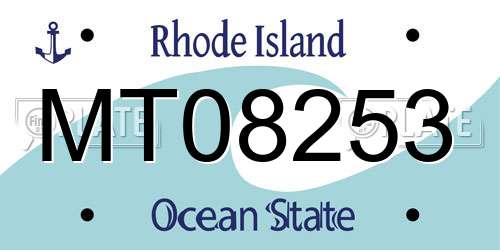 MT08253 Rhode Island License Plate
