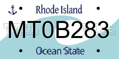 MT0B283 Rhode Island License Plate