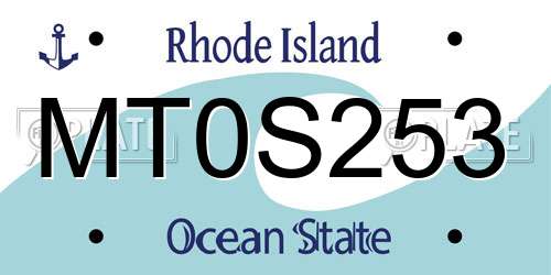 MT0S253 Rhode Island License Plate